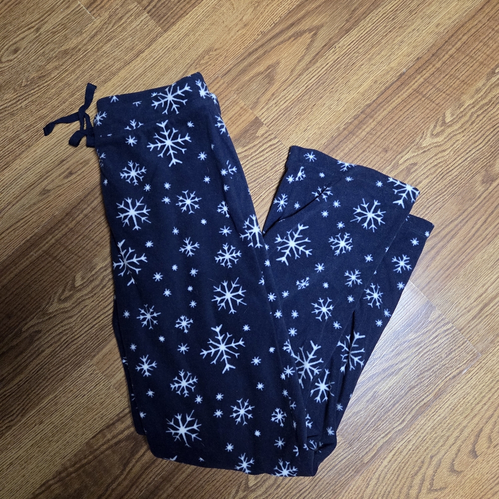 Old Navy Womens Cozy Blue Snowflake Fleece Pajama Pants